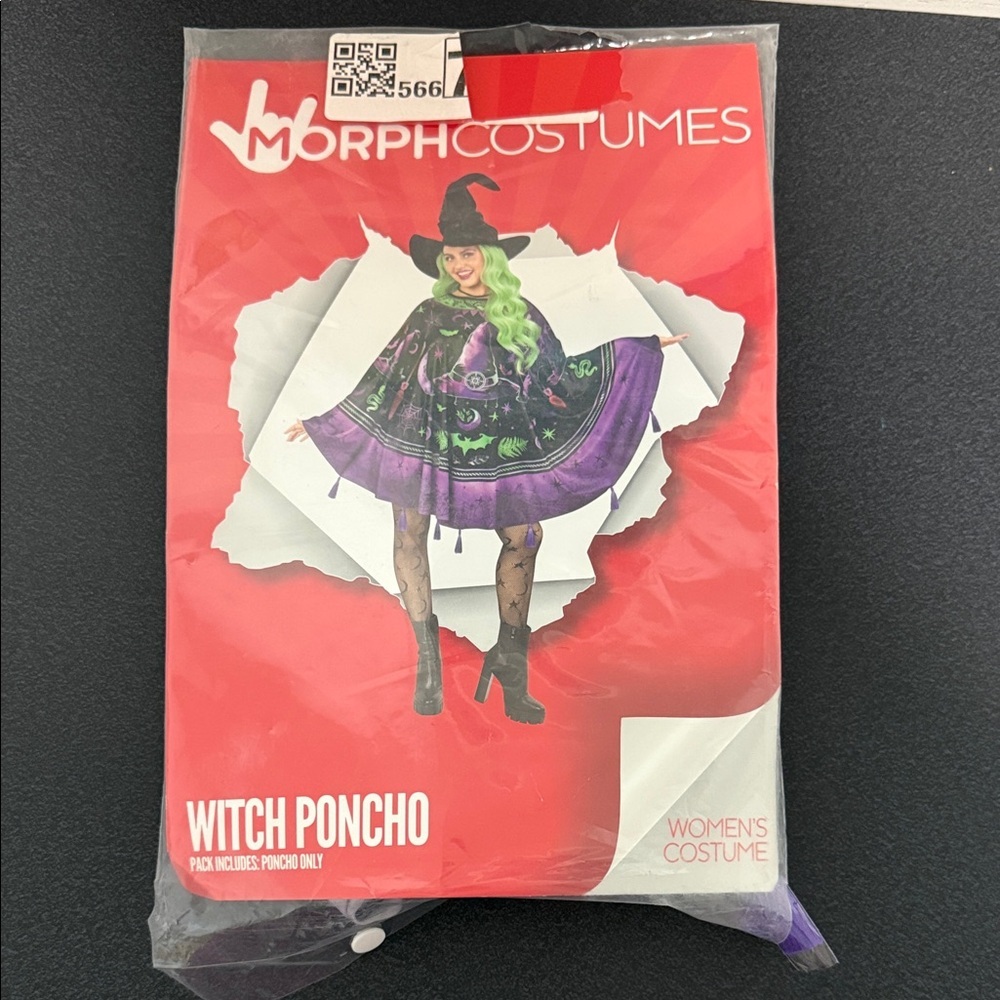Women's Witch Poncho - Purple and Green